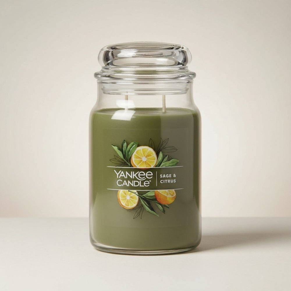 Yankee Candle Sage & Citrus Signature Large Jar - 20 oz 2-Wick - NWT